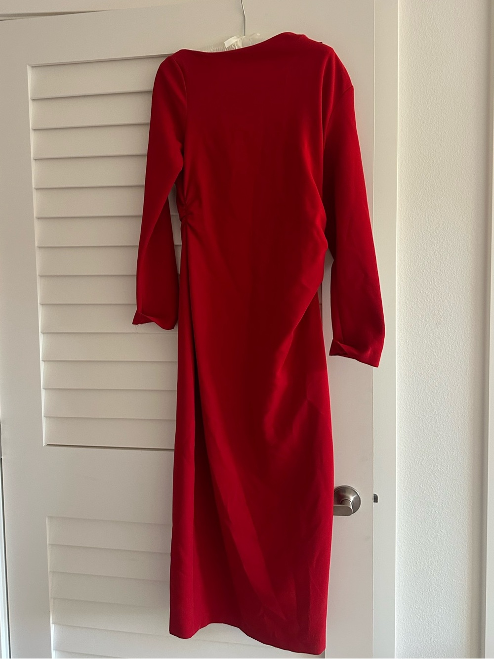 Zara Red Long Sleeve Maxi Dress
